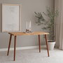 Hanah Home Escritorio de Estudio Roble 110x73x60cm, Madera Maciza Pino y Haya, Diseño Moderno y Funcional